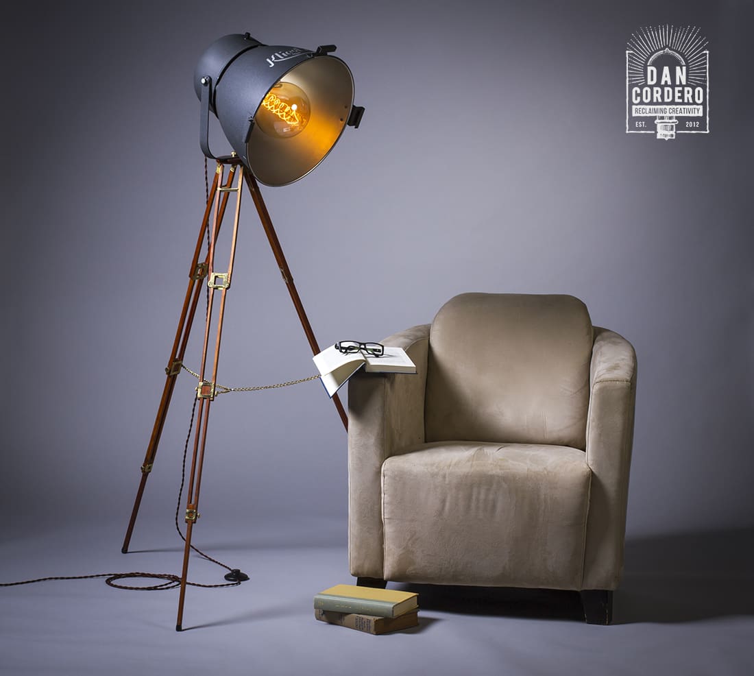 Vintage Theater Floor Lamp | Tripod Lamp | Kliegl Bros | Light