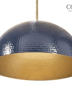 Navy Hammered Dome Pendant Light