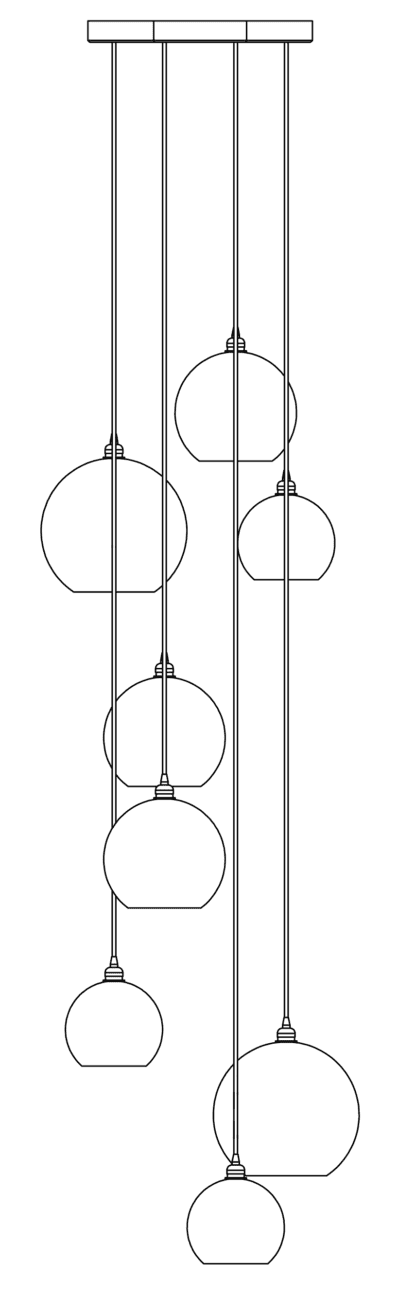 Globe Chandelier Line Art