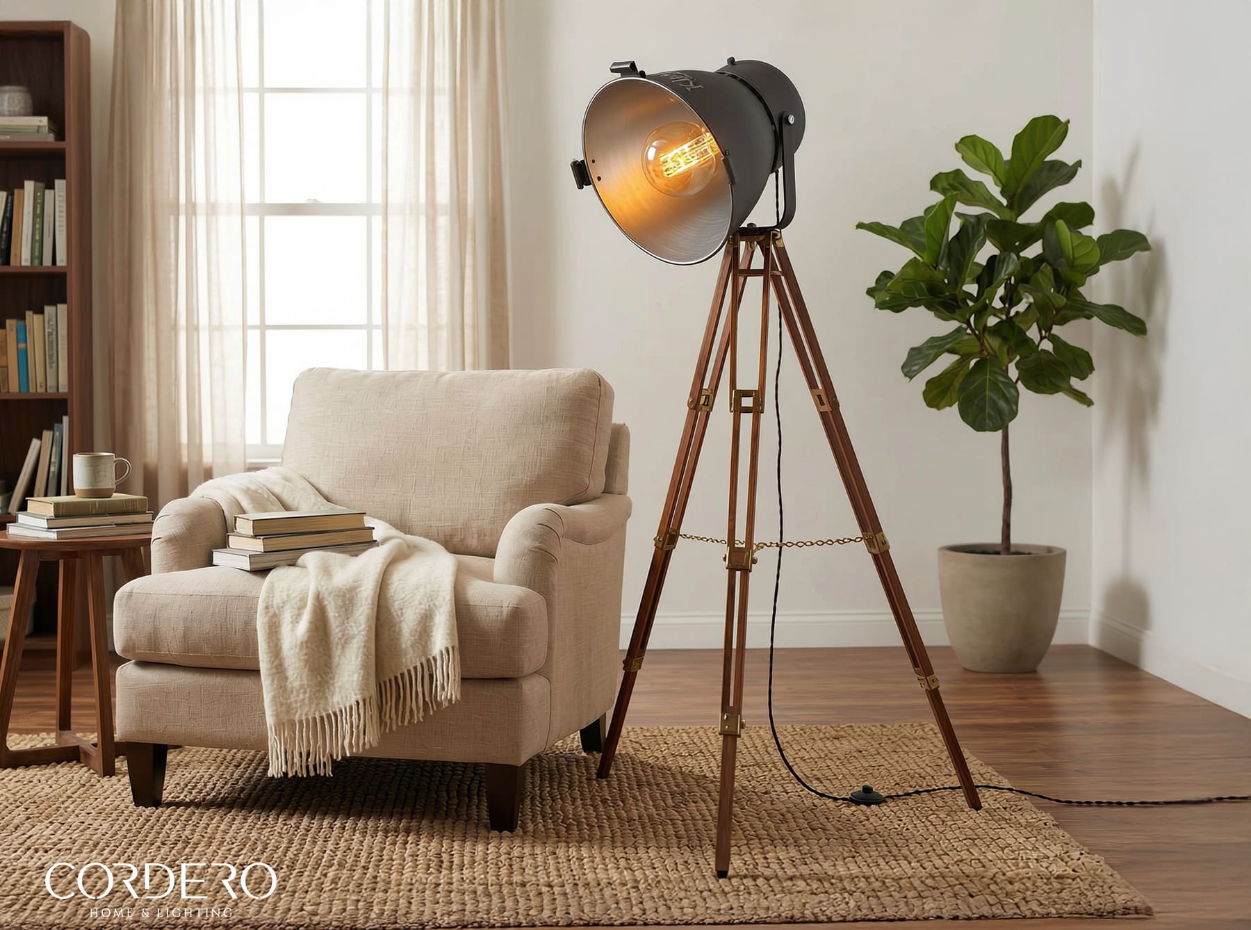 Vintage Theater Floor Lamp | Tripod Lamp | Kliegl Bros | Light